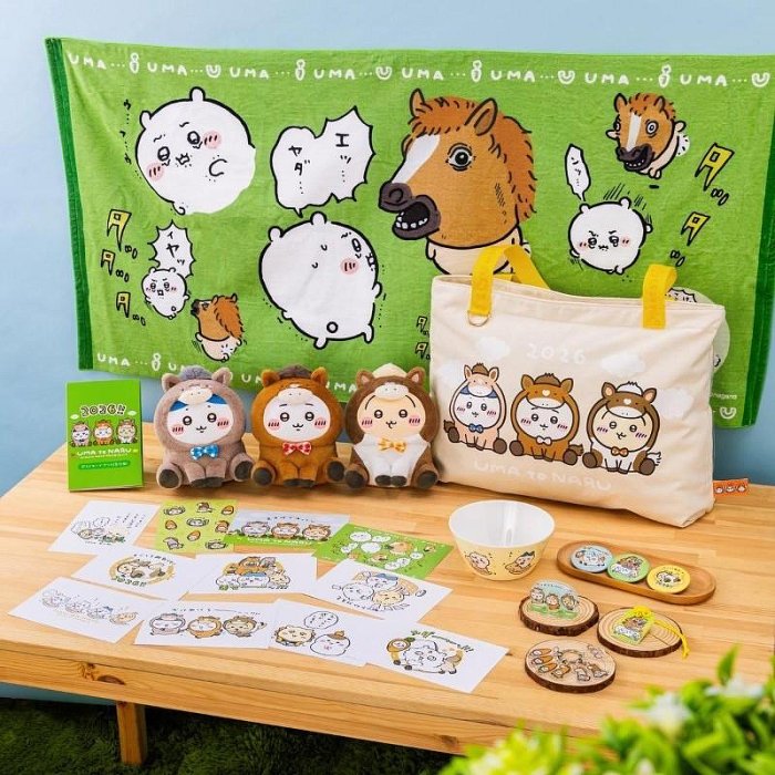 ＊日式雜貨館＊ 日本吉依卡哇 2026 馬年限定 馬頭造型烏薩奇 造型馬吉依卡哇 小八貓 烏薩奇 吉依卡哇 浴巾 御守 掛飾 大帆布包