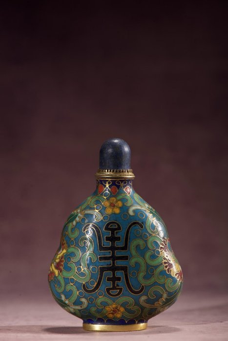 銅胎掐絲琺瑯壽字紋鼻煙壺高82mm 寬57mm 厚30mm重63克220421 | Yahoo拍賣