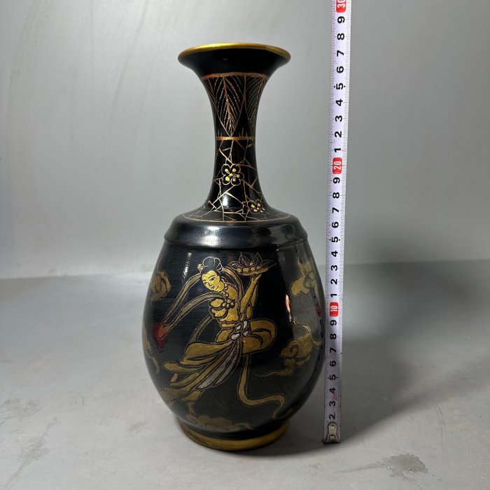 嚴選宋代汝窯黑釉描金青龍寺御制瓷器，高檔古瓷收藏推薦宋汝窯黑釉描金