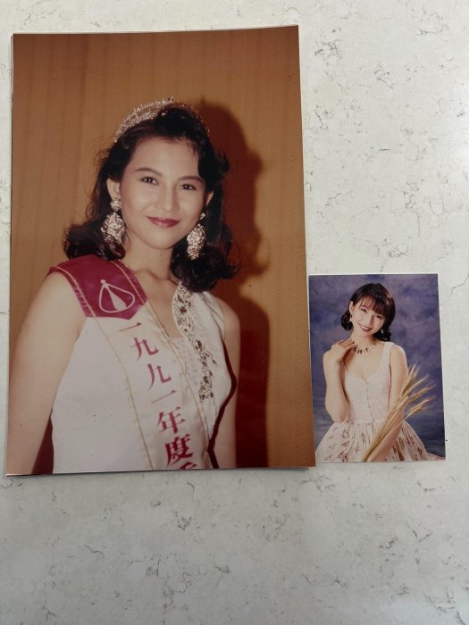 蔡少芬早期80年代12寸經紀公司原版照片，高清幻燈片沖洗對比圖，尺寸12