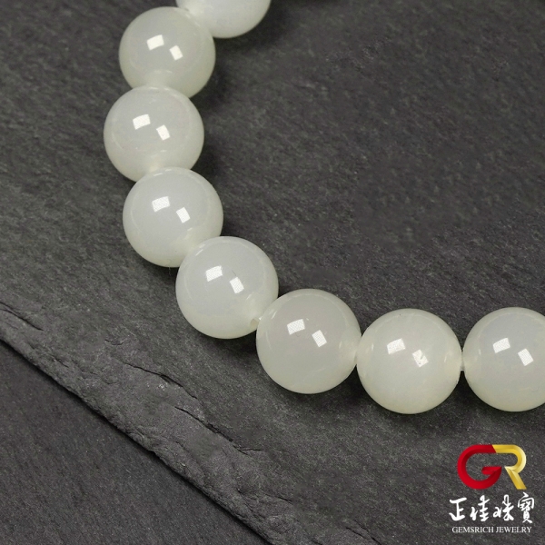 正佳珠寶】【正佳珠寶】 和田白玉頂級新疆老礦11.8-12.2mm 和田白玉手