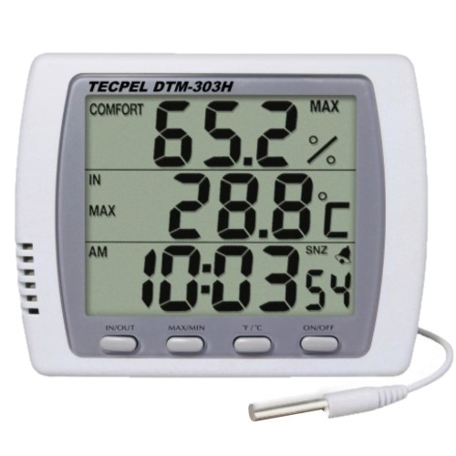 泰菱電子◆ DTM-303H 室內外二用大型顯示溫濕度計 溫溼度計 3米溫度延長線 時鐘 鬧鈴 TECPEL