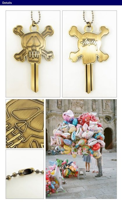 Stussy Skull blank Keychain キーホルダー