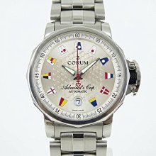 【一元起標】CORUM崑崙錶(41mm)海軍上將盃-三環自動上鍊計時腕錶