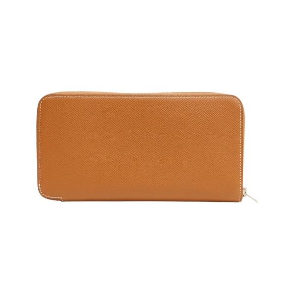 HERMES 愛馬仕 金棕色 Epsom牛皮 Silk In 拉鏈 長夾 口R刻 【二手名牌BRAND OFF】