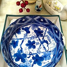 嚴選日本回流玄昌窯青花大缽，原盒保養多子多孫好寓意，細膩釉彩葡萄圖