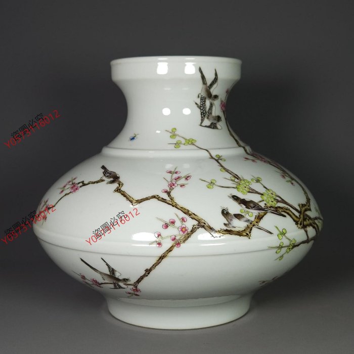 可議價大清乾隆年制粉彩竹節梅花瓶100062083186 | Yahoo拍賣