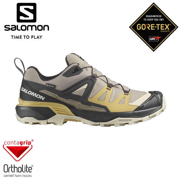 SALOMON 索羅門男X ULTRA 360 GTX 低筒登山鞋《復古卡其/黑/綠