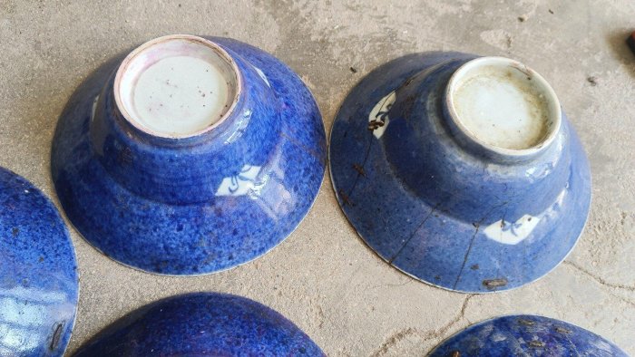 清代康熙灑藍釉開窯碗嚴選antique 定窯磁器清代康熙灑藍釉開窗碗嚴選銅