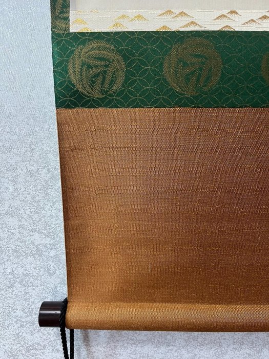 嚴選高僧良戒手跡書道茶掛，《本來無一物》墨寶，紙本錦裱精品，蒼勁