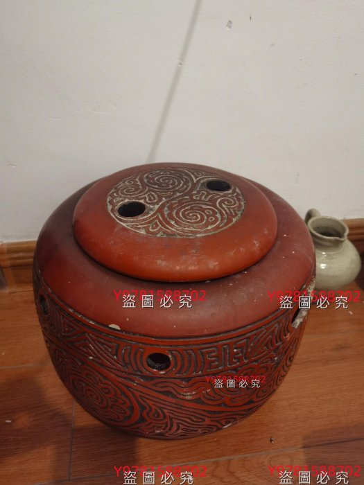 晚清民國 剃花火爐陶爐 坐爐 火爐座桶 可擺設 可火爐凳 烤火爐   高26 肚徑22 舊藏 古玩 收藏 二手【古董收藏館】-1474