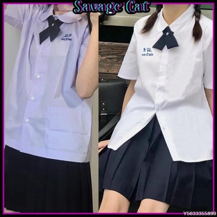下殺 秋冬裝 時尚女裝Savage Cat學院風 制服裙 JK 校服套裝 短袖 短裙 襯衫 百褶裙 裙套裝 娃娃領