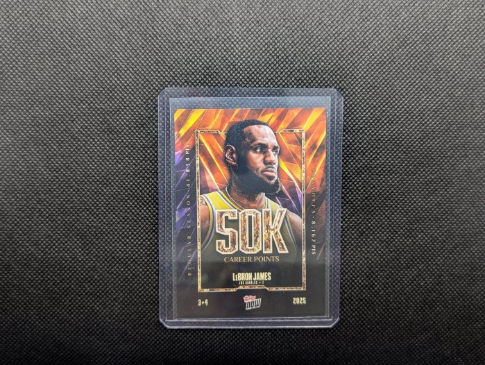 2025 Topps Now Basketball  #12 LeBron James 50k 生涯得分超越50000分 (含卡夾)