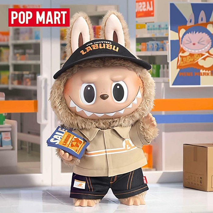 嚴選泡泡瑪特LABUBU系列-the naughty cashier 搪膠毛絨玩具 新品到貨 Naughty Cashier LABUBU 毛絨公仔 現