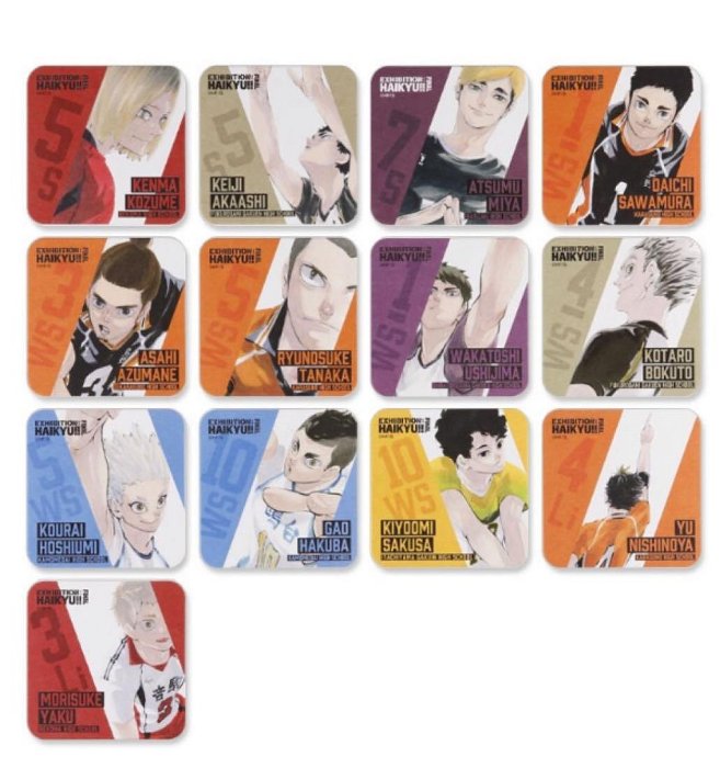 ハイキュー展FINAL アートコースター第5弾。排球少年杯墊。白馬芽生