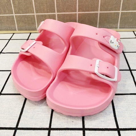 【震撼精品百貨】Hello Kitty 凱蒂貓~台灣製Hello kitty正版兒童勃肯矽膠拖鞋-粉(15~20號)#20352