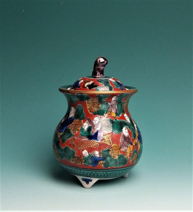 古九谷 唐子 香炉 九谷焼 間取唐子 香炉