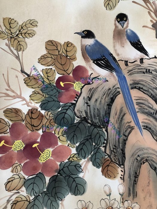 編號135【陸小曼】花鳥，純手繪四條屏，260一套裱好尺寸高x寬180*50cm