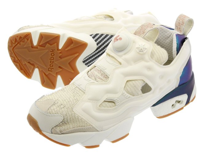 CodE= REEBOK INSTA PUMP FURY CNY 雞年限定針織尼龍充氣慢跑鞋(米白