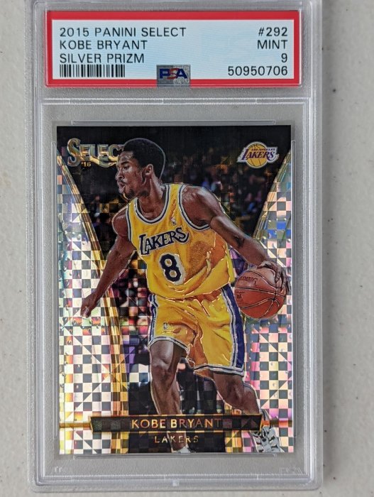 Kobe Bryant 2015-16 Select Silver Holo Prizm Los Angeles Lakers 