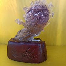 Z93紫水晶雕翠玉白菜(百財)水晶雕刻件，不含座長約14、高約14