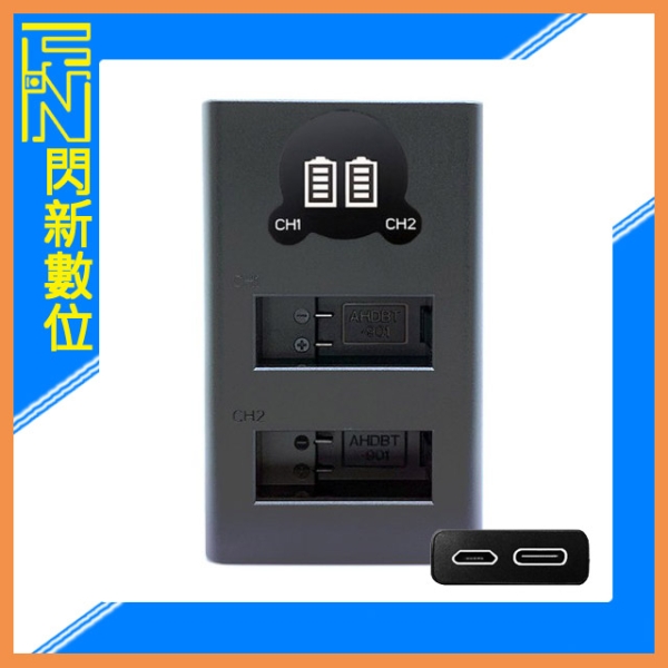 USB LED 雙座 雙電池 充電器 GOPRO HERO9 HERO10 (Micro USB/Type-C 雙充)