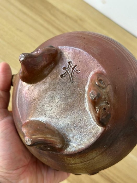 二手]日本備前燒【藤原陶齋】香爐作者是備前燒已故巨匠，細工物名家