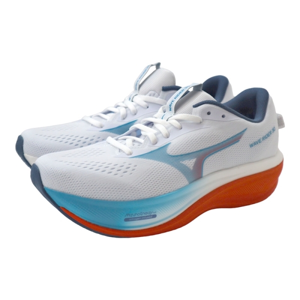 美津濃 Mizuno WAVE RIDER 30 SW 慢跑鞋 男鞋 白藍/橘 J1GM262151 no342