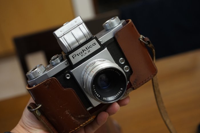 售】德製Praktica FX2 M42接環腰平觀景窗相機+Carl Zeiss Jena Tessar