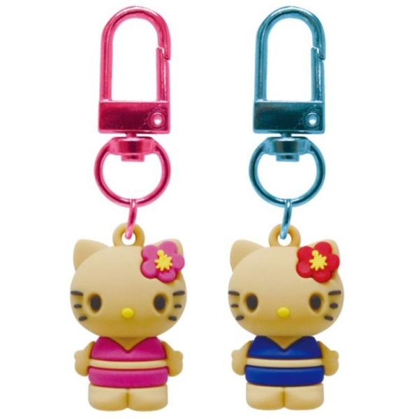 【震撼精品百貨】Hello Kitty 凱蒂貓~日本Sanrio三麗鷗 KITTYPVC造型公仔吊飾2入組-泳裝*62034