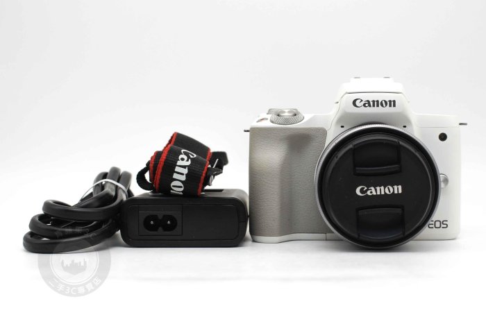【高雄青蘋果3C】Canon EOS M50 Mark II + 15-45mm 單鏡組 白 二手相機 快門≤1000 二手相機#97334