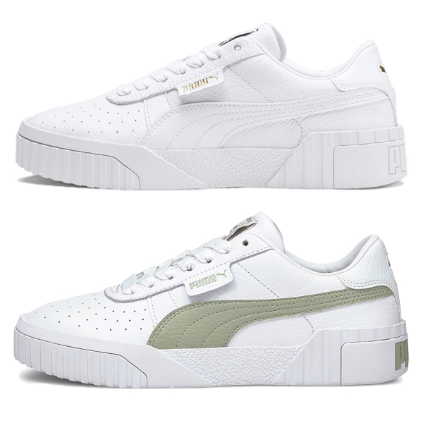 PUMA 女鞋 休閒鞋 Cali Wns 白/白綠【運動世界】36915501/36915534