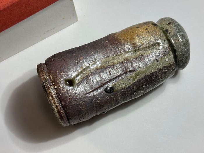 越前唐津燒】三好健太郎製花瓶18公分割竹式登窯| Yahoo拍賣