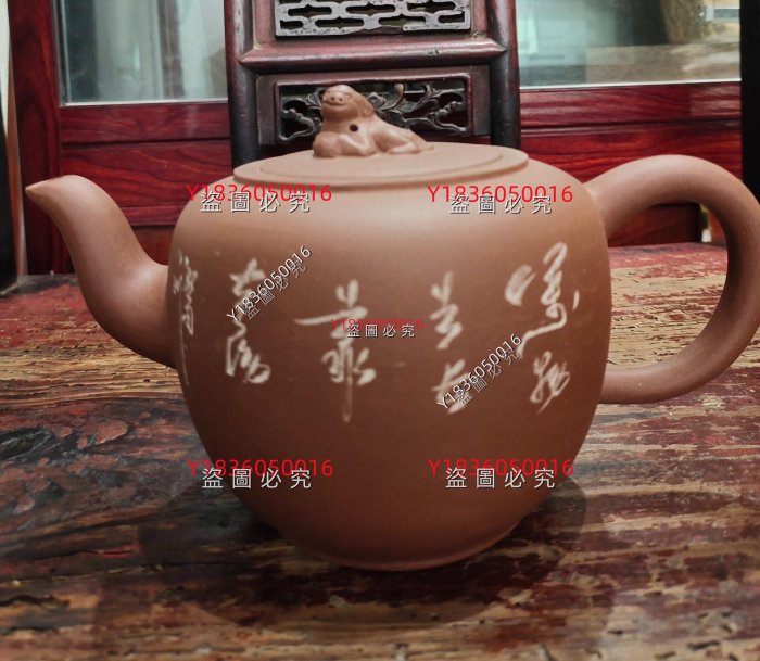 老紫砂壺，蓋款洪英，底款高師燈，刻工精湛，傳世包槳，完整純手工壺