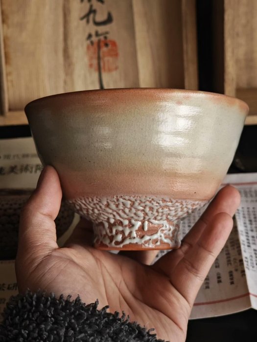 韓國人間國寶李殷九做井戶抹茶碗日本青花回流中古品默認微瑕售不退成色