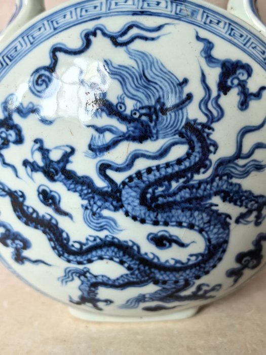 【大幅値下げ中 / 生前整理】 大明宣德年製 青花龍茶碗 口径17.5cm 大幅値下げ中 / 生前整理】 大明宣德年製 青花龍茶碗 口径17.5cm 大幅