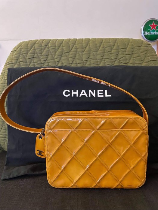 CHANEL  限量金銅色豆腐陵格老包/肩背