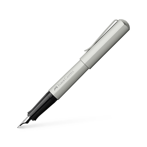 【非庫存商品急單勿下】Faber-Castell 輝柏 HEXO黑瘦鋼筆/F尖-霧銀色 NO.150591 (NOD)