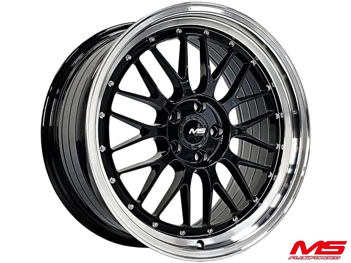 【超鑫國際】 MS MS823 20吋旋壓鋁圈 5孔100 5孔108 5孔112 5孔114 亮黑車邊 類 BBS