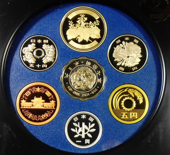 日本平成12年2000年明治七年造幣局特別[中心純銀]紀念銀章套幣附說明書