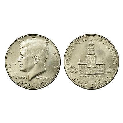 【H2Shop】美國 美元 50美分 半元 甘迺迪 建國獨立200週年 1976年 紀念幣 D記 S記 美金 錢幣 硬幣