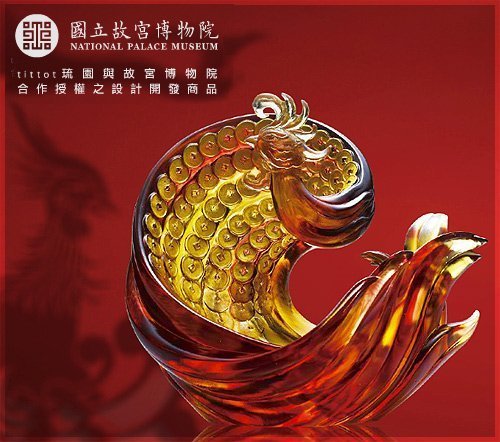 極美品●琉園 tittot●限定・コラボ 鳳凰 金箔クリスタルガラス 19万円 已售出'20)琉園tittot 華麗豐帆含金箔(故宮聯名款)6.93公斤重