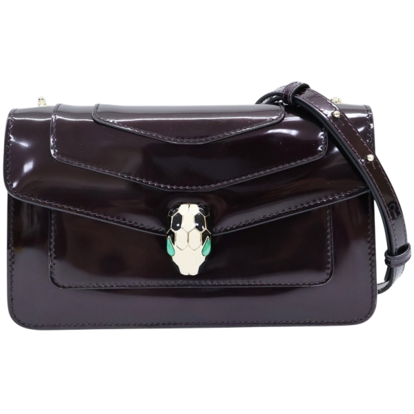 【再降價】深紫色 漆皮 Serpenti Forever 肩背包【BVLGARI 寶格麗】 【二手名牌BRAND OFF】