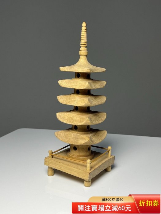 渾身の傑作 木製 五重塔 模型 完全手作り置物 藏品/中古老物/手作實木《五重塔》模型擺件/工藝精致/古樸侘寂美/微瑕