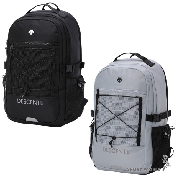Descente 迪桑特 後背包 筆電隔層 防水 安全哨 黑/灰【運動世界】SR123UBP13-BLK0/SR123UBP13-GRY0