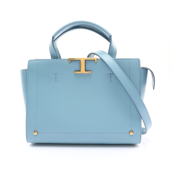 TODS 托德斯 T Timeless Small 兩用包 淺藍色 牛皮 XBWTSIFE200RORT002 【二手名牌BRAND OFF】