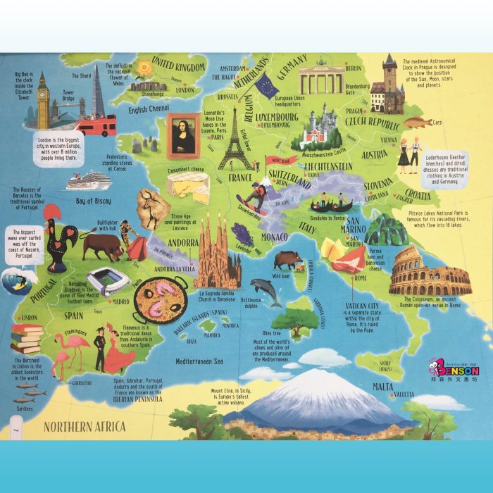 邦森外文書] Usborne Big Picture Atlas 奧斯朋大圖系列：世界地圖篇