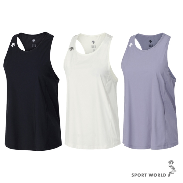 Descente 迪桑特 無袖背心 女裝 涼感 黑/白/紫【運動世界】SQ322RST72-BLK0/SQ322RST72-IVRY/SQ322RST72-PUPL
