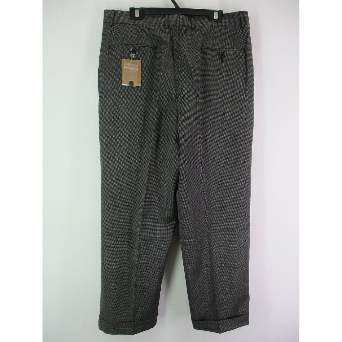 男 ~【MICHEL RENE】全新~鐵灰色細格紋羊毛(100%)西裝長褲 36號/實量腰圍約34吋(7A103)~99元起標~ | Yahoo拍賣