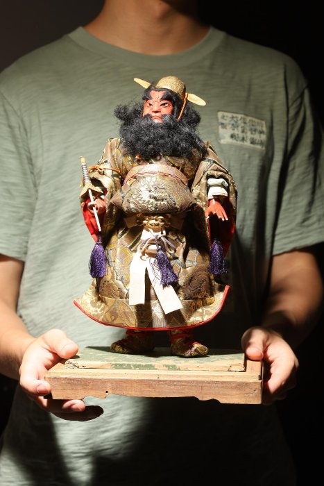 9/18結標日本匠人手作鍾馗CDI0509 -置物干支獸首面具風鈴根雕鈴鐺浮雕